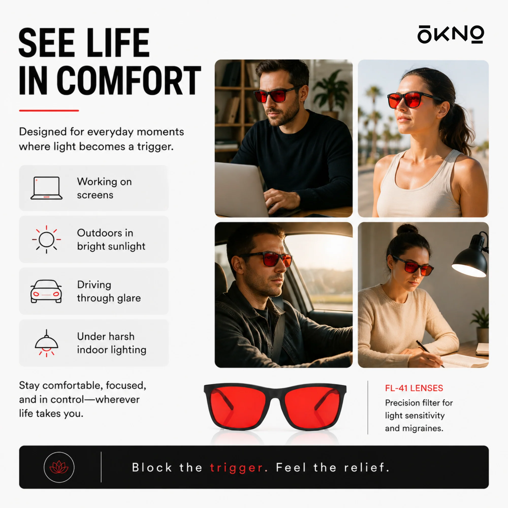Legend Wooden | FL-41 Migraine Relief Glasses - Image 6