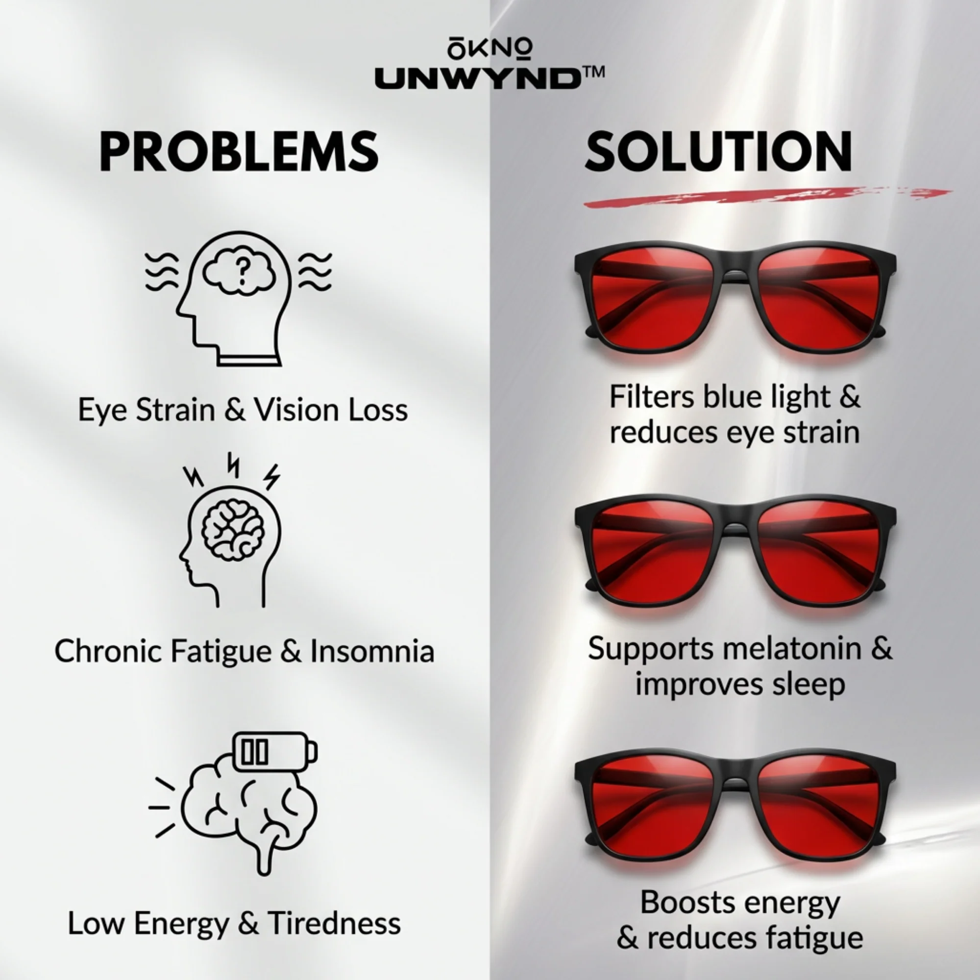 Tornado Black | Deep Sleep & Fatigue Relief Glasses - Image 7